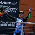 Diogo Moreira almost secured first place in Moto2 AragonGP