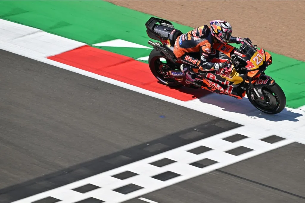 Enea Bastianini racing on British GP 2026
