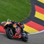 Enea Bastianini racing in German GP 2026